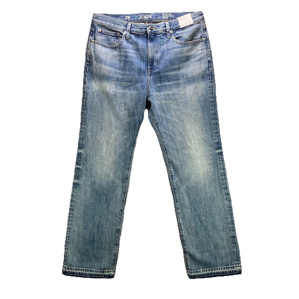 J Crew Jeans Womens 29 fits 32x32 Blue 84' Straight Raw Hem 100% Cotton NWT